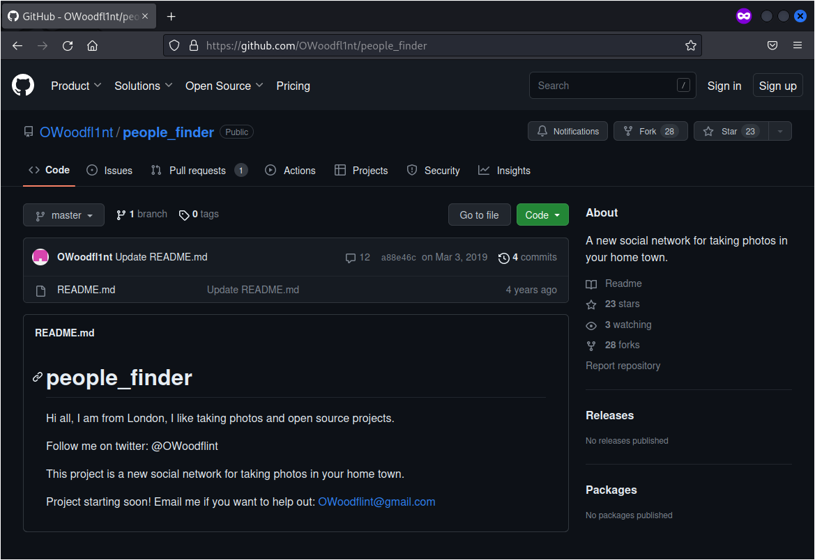 OhSINT - Github account