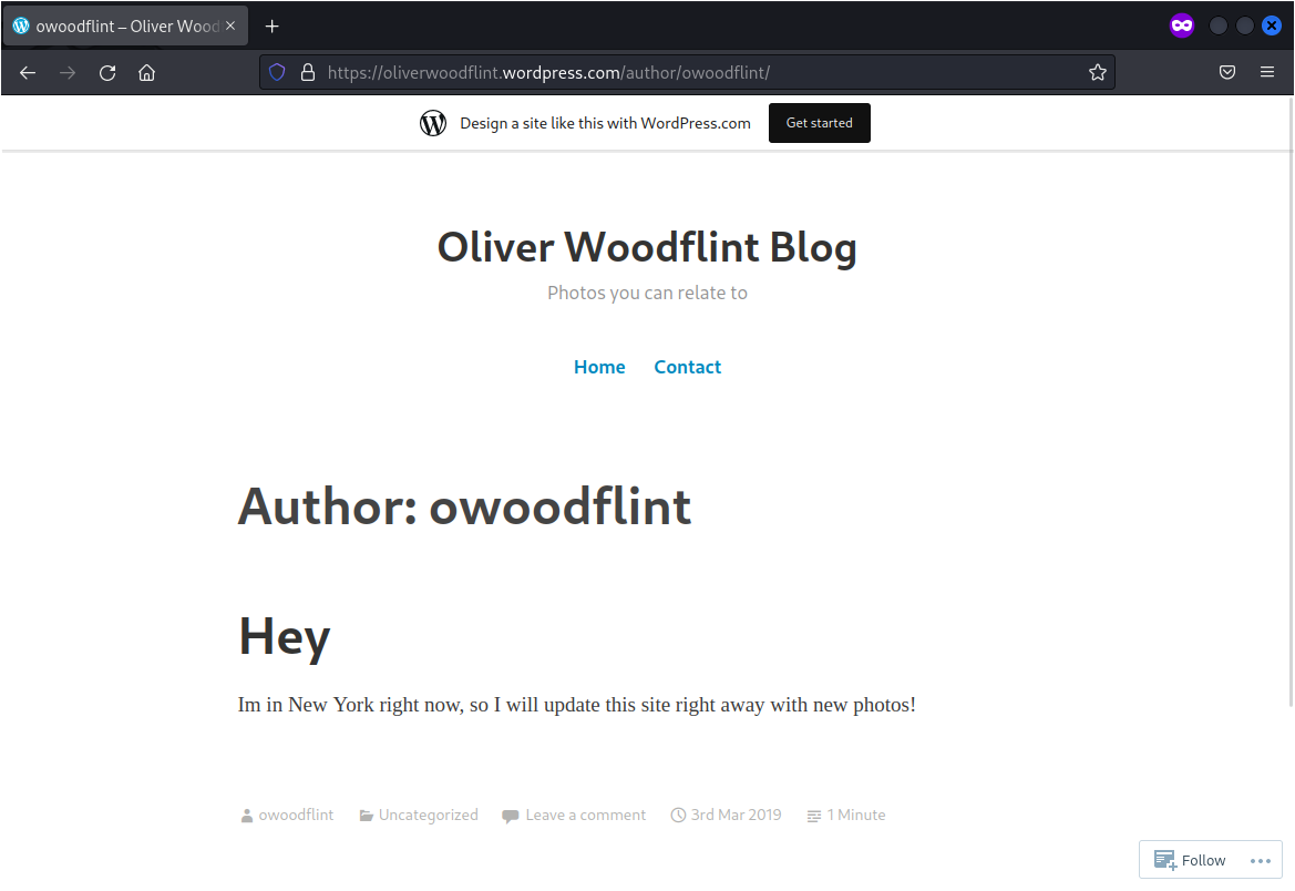 OhSINT - Wordpress account